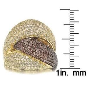 Suzy Levian Gold Over Sterling Silver Cubic Zirconia Crossover Sterling Silver